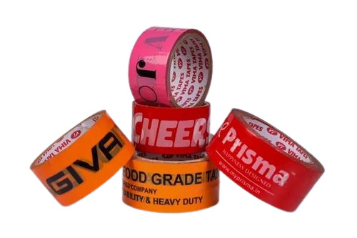 Printed Bopp Gum Tape - BOPP, 72mm x 50m, Multicolor, Digital Print, Single Side Adhesive, Water Resistant