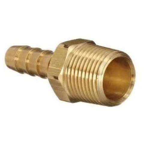 Brass Hose Nipple - Brass, Round, Golden | Corrosion Resistant, Rust Proof, Durable, Polished Finish