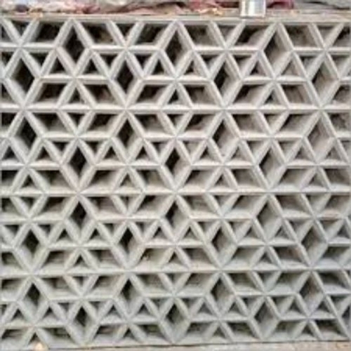 Cement Concrete Jali 40 Mm Thick - WPC Board, 6 Mm, Black | Hollow Rectangular Outdoor Decoration