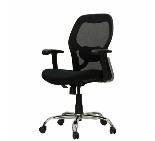 Medium Back Mesh Office Chair - Adjustable Rotatable Arms, Black Mesh Back, Height Adjustable | Durable, Easy To Clean, Skin Friendly Finish