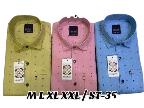 Men Printed Dress Shirt - Cotton, Full Sleeves, Multi Color, Regular Fit, Machine Washable | Anti UV, Anti Wrinkle, Breathable, Quick Dry, Comfortable Fit