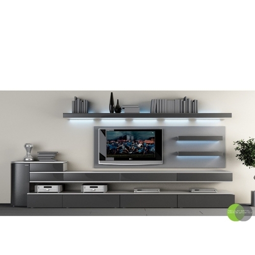 Modern TV Unit - Plywood, Custom Size | Modern Appearance, Durable Indoor Wood Furniture