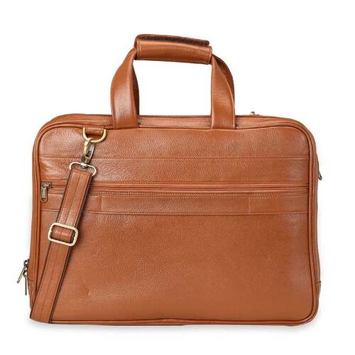 Plain Pu Leather Laptop Bags - Leather, Standard Size, Brown | Unisex, A Grade, Office Use, Stylish, New Condition
