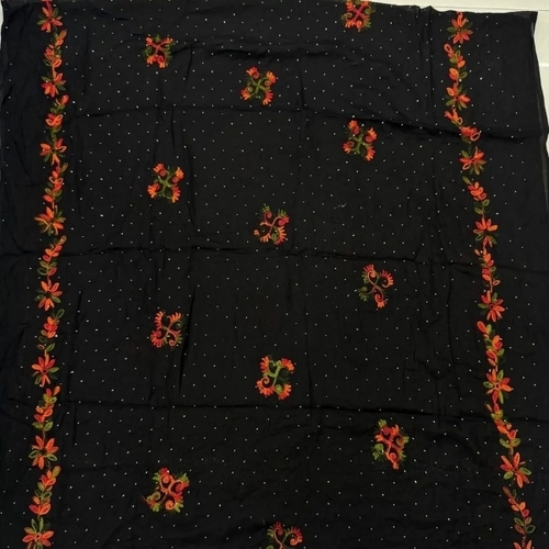Pure Cotton Embroidery With Siroski Dupatta 