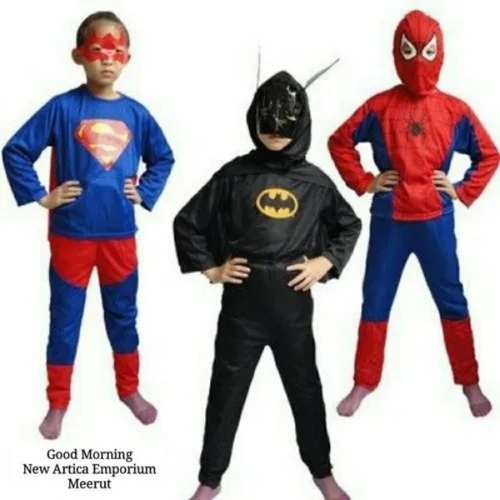Superhero Fancy Dress - Polyester Small, Multi Color | Boys Cartoon Theme