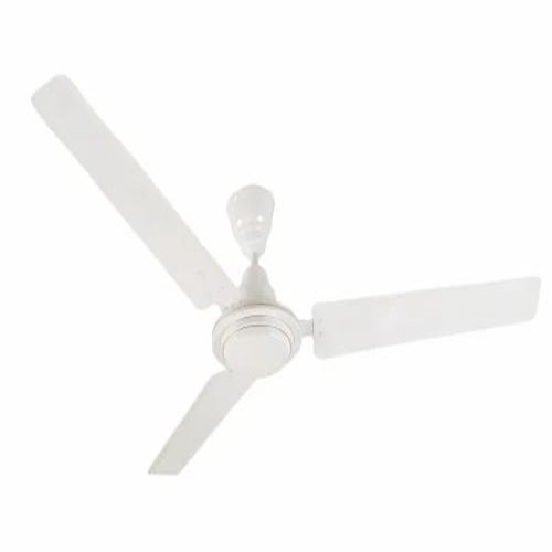 White Fancy Ceiling Fan - Copper Winding, 48 mm, Brown, Iron Blades, Double Ball Bearing, 220V Electrical