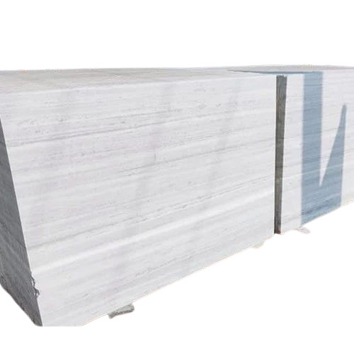 22 Mm Dungri Marble Block, Polished White Flooring Stone, 22 Millimeter Thickness