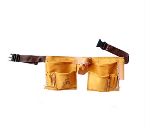 6 Pocket Yellow Leather Tool Belt