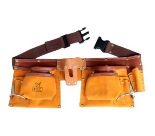8 Pocket Carpenter Leather Tool Belt - Color: Brown