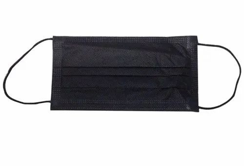 Black Non Woven Surgical Face Mask - 3 Layers, Black | Durable, Rectangle, Disposable, Medical Purpose