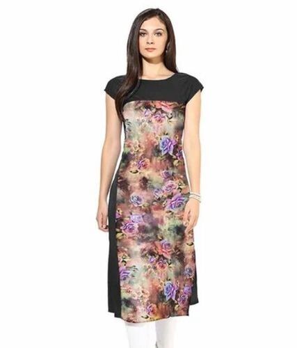 printed crepe kurtis