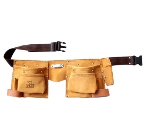 Portable 9 Pocket Split Leather Carpenter Tool Belt