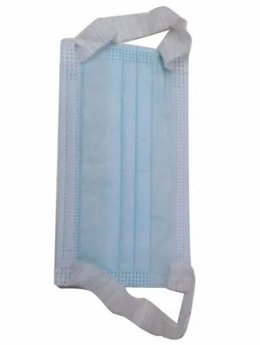 Surgical Disposable Face Mask - Non Woven, 3 Layers, Sky Blue | Durable, Rectangle Shape, New