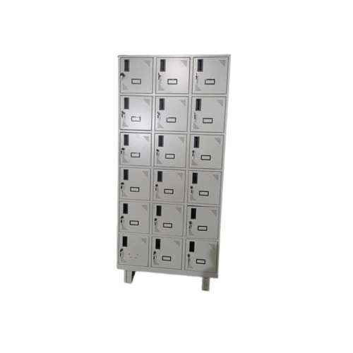 18 Door Industrial Staff Locker - Mild Steel, 78" Height, Grey, Powder Coated | Rectangular Shape