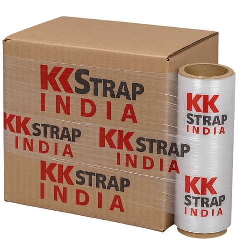 34 Inch Printed Stretch Film - 150m Length, 23Âµ Thickness, 6kg Roll, Transparent Soft Hand Stretch Film, Puncture Resistant, Water Resistant