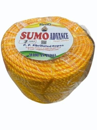 45mm Plastic Rope - Polypropylene, Round, Yellow, Twisted | Marine Use, 1 Roll per Packet