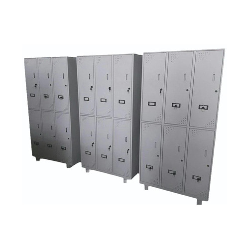 6 Door Staff Locker - Stainless Steel, 0.6 Mm Thickness, Grey, Powder Coated | Rectangular, Pad Lock