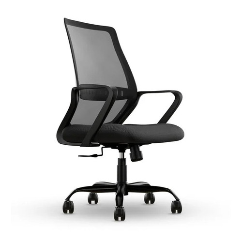 Aeris Base Mid Back Mesh Office Chair - Chrome Plated Metal Frame, Black Upholstery | Durable, Easy to Clean, Skin Friendly