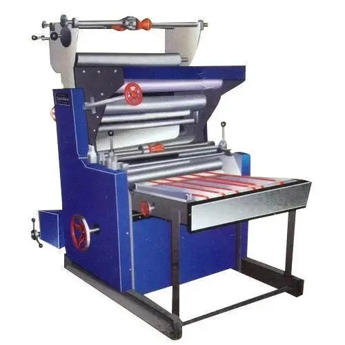 Automatic Paper Plate Roll To Roll Lamination Machine - Aluminum Foil Paper Max 4 Plate Size Blue | PLC Control Electric Drive High Efficiency Low Energy Consumption
