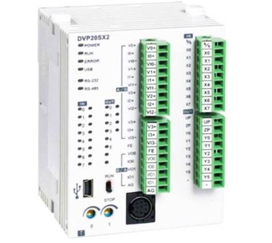 DVP20SX211T MPU With 8 DI 6 DO (T) 4 AI 2 AO - White, 24 V DC, Panel Mount | For Manufacturing, Packaging, Robotics, Material Handling