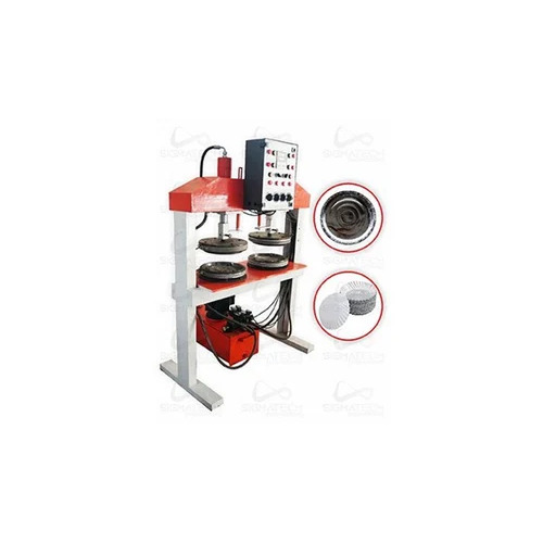 Hydraulic Four Dies Paper Plate Machine - Aluminium Foil 14 Inch+ White 2 HP | 2000 Pcs/hr PLC Control Single Phase