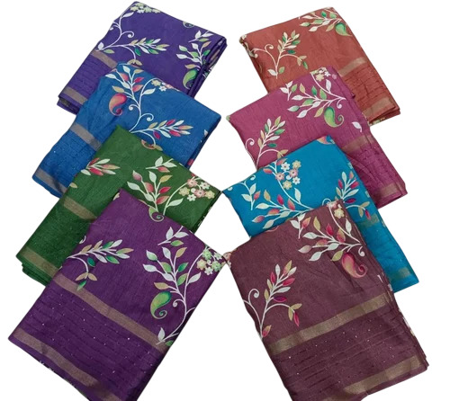 Multicolor Printed Cotton Ladies Saree