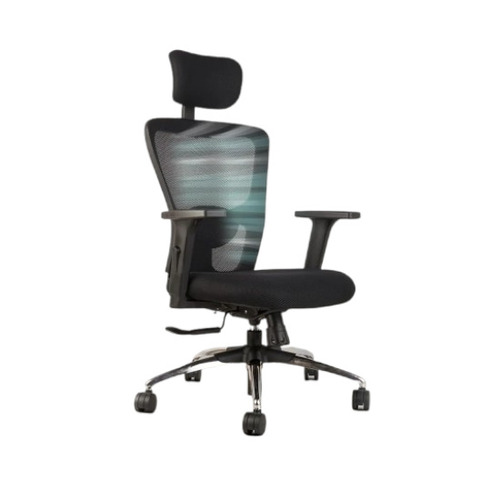 OGGON Victoria Ergonomic Mesh Executive Chair - Mesh Fabric, Black, Synchro Tilt, Chrome Base | Adjustable Armrest, Lumbar Support, Durable, Skin Friendly