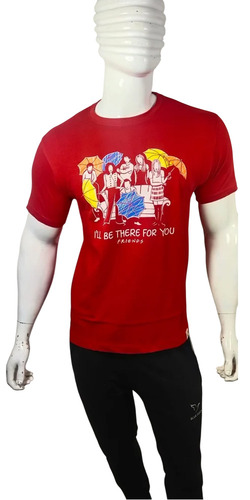 Red Printed Cotton Mens T Shirt - 180 GSM, Regular Fit, Hand Wash | O-Neck Collar, Half Sleeves, Comfortable, Casual