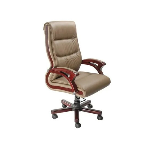 SF-103 Leather Director Chair - Wooden Frame, Brown/Black Leatherette | Durable, Easy to Clean, Eco-Friendly, Skin Friendly