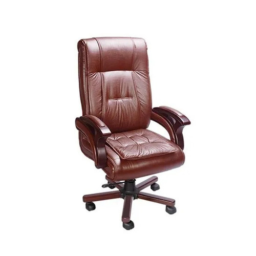 SF-105 Leather Director Chair - Leatherette Wooden Frame Brown & Black | Durable Easy to Clean Eco-Friendly Skin Friendly