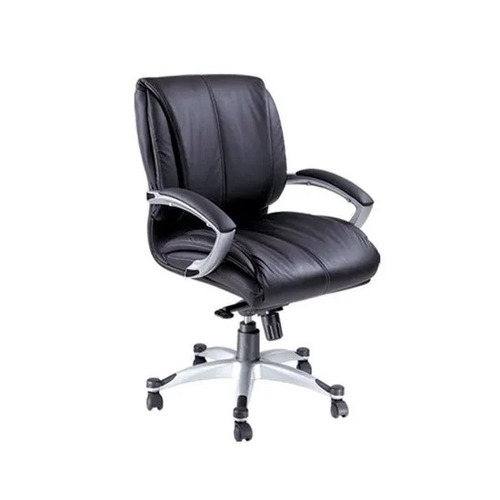SF-122 Leatherette Director Chair - Mid Back, Brown/Black, 5 Wheels, Adjustable Armrest | Durable, Easy to Clean, Eco-Friendly, Skin Friendly