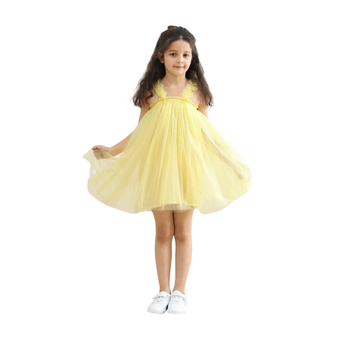Yellow Kids Frock Black