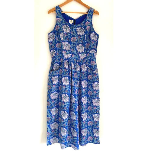 Blue Ladies Gathered Dress