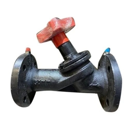 Castle Make Balancing Valves - Metal Standard Size Black | Durable Fine Finished Cylindrical Shape Industrial Water Use