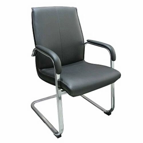 Comfortable Office Visitor Chair - Steel Frame, Standard Size, Black | Durable, Eco-Friendly, No Assembly Required