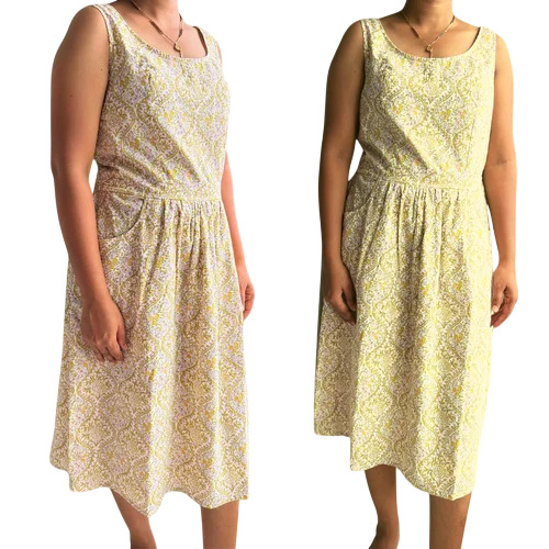 Cream Ladies Gathered Dress