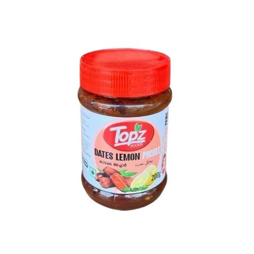 Dates Lemon Pickle - A Grade, Plastic Bottle | Sliced, Sour Taste, 200g, Oil Preservation, 12 Months Shelf Life