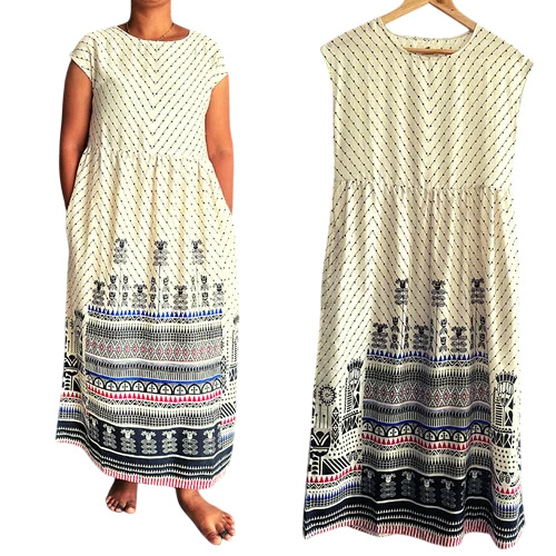 Ladies Extended Shoulder Pull On Maxi Dress