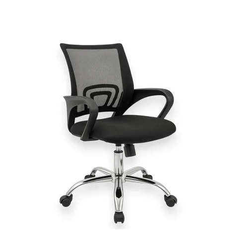 Mid Back Mesh Executive Office Chair - Mesh Back, PU Foam Seat, Plastic Frame, Black Grey | Durable, Easy to Clean, Skin Friendly