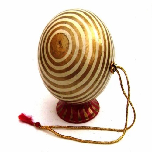 Paper Mache Golden Twirl Ball - Kraft Paper, Round, Multicolor | Handmade, Fancy Decorative Home Decoration