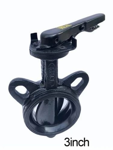 3inch Lug Butterfly Valve - Cast Iron, 3 Inch, Black | Manual Power, Industrial Use