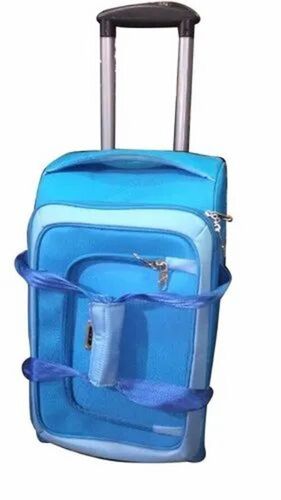 Blue Plain Polyester Travel Trolley Bags - Polyester, Various Sizes, Blue | Durable, Lightweight, Fine Finished, Modern Style