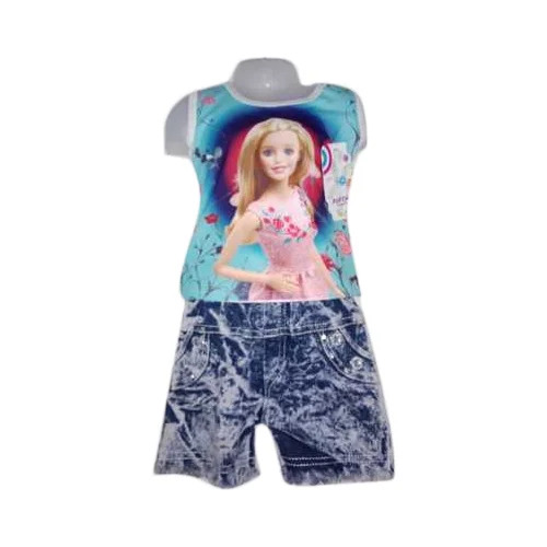 Kids Girls T Shirt And Shorts - Cotton, Sizes 16-18 to 32-34 Inch, Multicolor | Sleeveless, Printed, Summer Wear