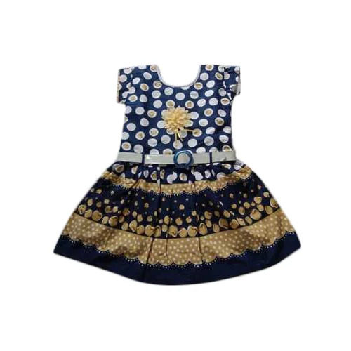 Kids Printed Frock - Cotton, Size 20 to 30 Inch, Multicolor | Breathable, Comfortable, Washable, Short Sleeves