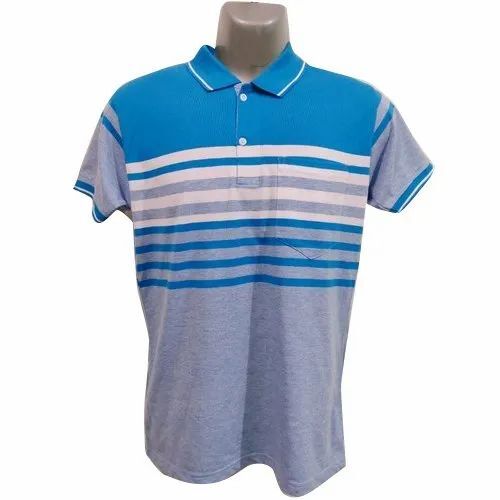 Mens Striped Printed Cotton T Shirt - Regular Fit, Multi Color, V-Neck | Lightweight, Soft, Breathable, Quick Dry