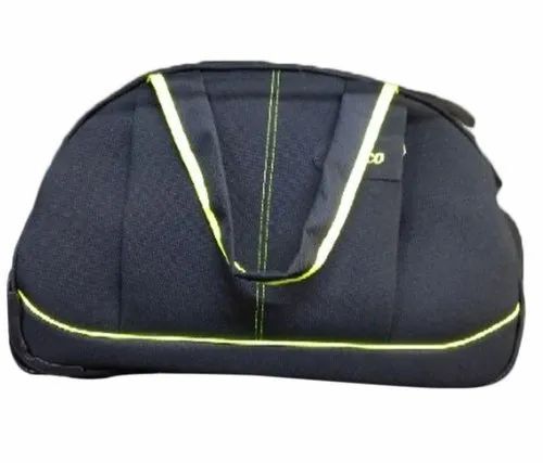 Navy Blue Plain Nylon Travel Duffle Bag - Feature: Durable