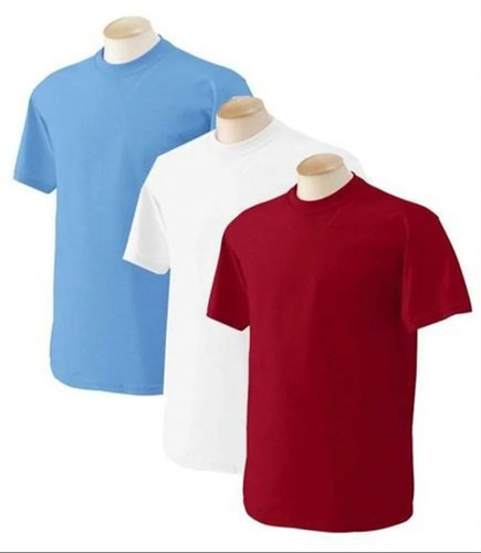 Plain Bio Wash T Shirt - Cotton, Large, Multiple Colors | O-Neck, Half Sleeves, Comfortable, Regular Fit