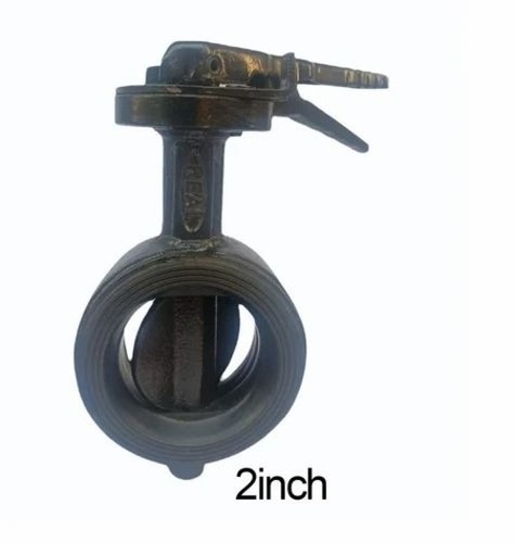 Real Cast Iron Butterfly Valve - Cast Iron, 2 Inch, Black, 160 PSI | Manual Water Valve