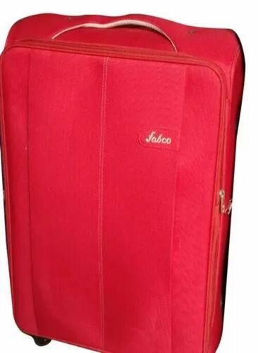 Red Nylon Luggage Travel Trolley Bags - Nylon, Red, 4 Wheels, Zipper Closure | Durable, Lightweight, Modern Style