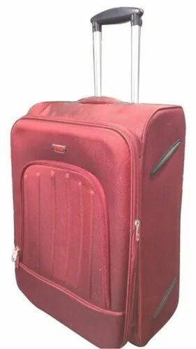 Red Polyester Travel Trolley Bag